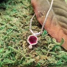 Load image into Gallery viewer, Ruby Hex Rivet Necklace, Lola Zyscovich , handmade ,one of a kind 
