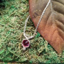 Load image into Gallery viewer, Ruby Hex Rivet Necklace, Lola Zyscovich , handmade ,one of a kind
