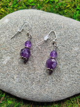 Load image into Gallery viewer, Amethyst English Cut Earrings, handmade, local made
