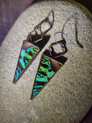 Emerald Sunset Moth Prismatic Earrings Hart Variations Sterling Silver Ethically Sourced