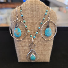 Load image into Gallery viewer, Turquoise Hoop Earrings
