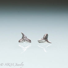 Load image into Gallery viewer, Lemon Shark Teeth mini studs, HKM, Nautical jewelry, sterling silver
