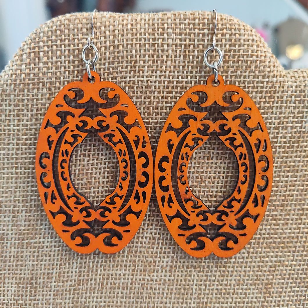Decorative Oval Earrings