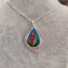 Load image into Gallery viewer, Cloisonne Calla Lily Swarovski Crystal Sterling Silver Jewelry By Jo
