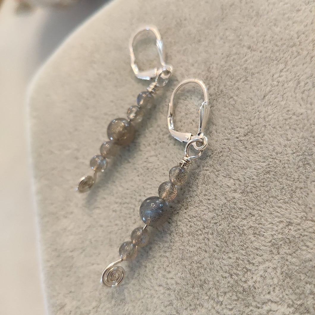 Labradorite Swirl Earrings Sterling Silver Jewelry By Jo