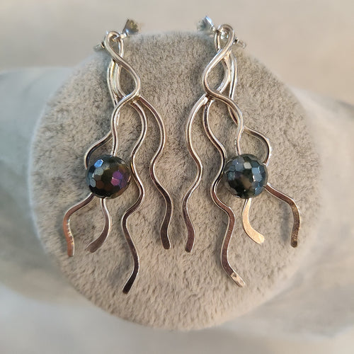Faceted Agate Jelly Earrings Sterling Silver Jewelry By Jo