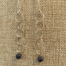 Load image into Gallery viewer, Lave Rock Circle Dangle Earrings
