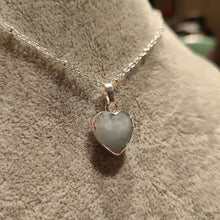 Load image into Gallery viewer, Dainty Faceted Aquamarine Heart Necklace
