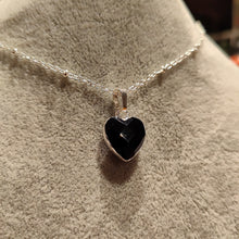 Load image into Gallery viewer, Dainty Faceted Black Onyx Heart Necklace

