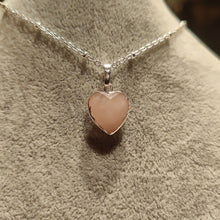 Load image into Gallery viewer, Dainty Faceted Rose Quartz Heart Necklace
