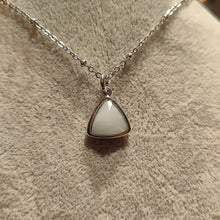 Load image into Gallery viewer, Dainty Faceted Triangle Necklace Aquamarine
