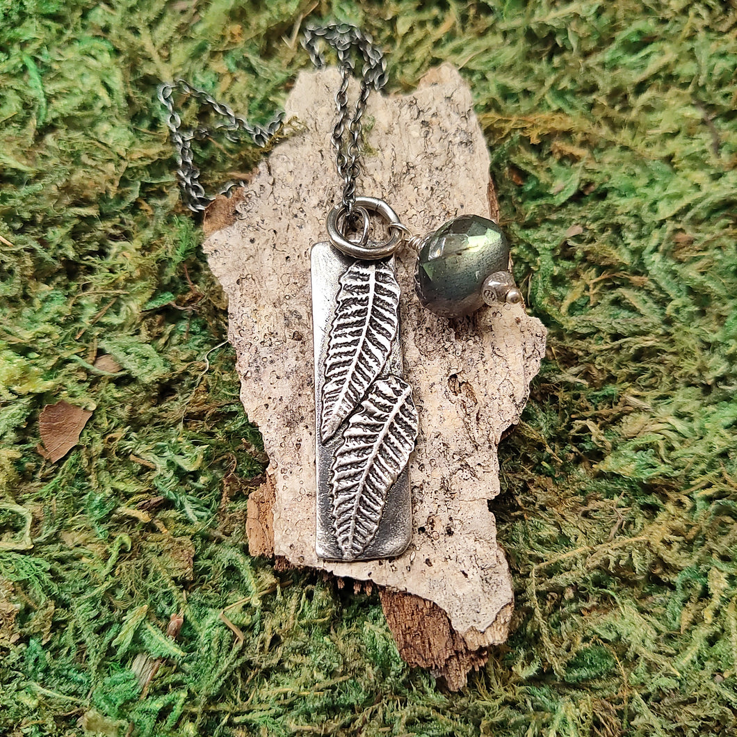 Fern Necklace with Faceted Labradorite