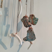 Load image into Gallery viewer, Pig Pelvis and Blue Jasper Wall Hanging for Peaceful Home and Clear Communication
