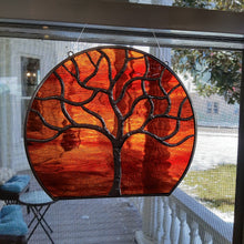 Load image into Gallery viewer, Red Orange Water Glass 3/4 Round Medium
