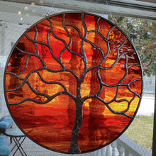 Load image into Gallery viewer, Red Orange Water Glass Full Round Medium
