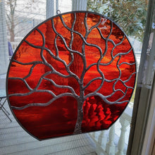 Load image into Gallery viewer, Red Orange Water Glass 3/4 Round Large
