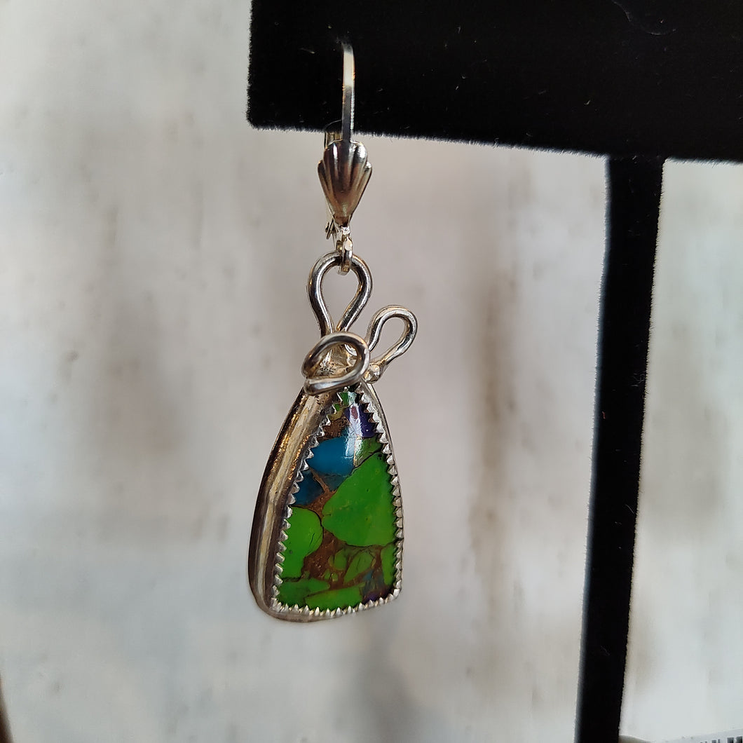 Sterling Silver Mutt gem drop earrings, handmade 