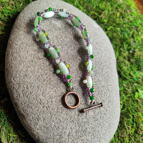 Green Cat Eye Bracelet, locally made, handmade