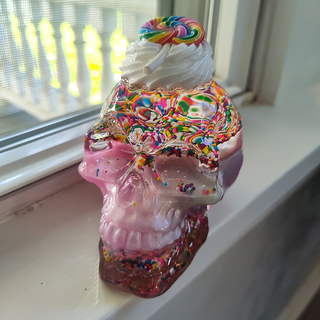 Real Rainbow Sprinkles Large Skull