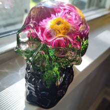 Load image into Gallery viewer, Strawberry Flower and Moss Large Skull
