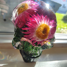 Load image into Gallery viewer, Strawberry Flower and Moss Large Skull
