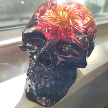 Load image into Gallery viewer, Red Strawflowers Large Skull
