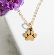 Load image into Gallery viewer, Brass Paw Necklace. 18&quot; Length
