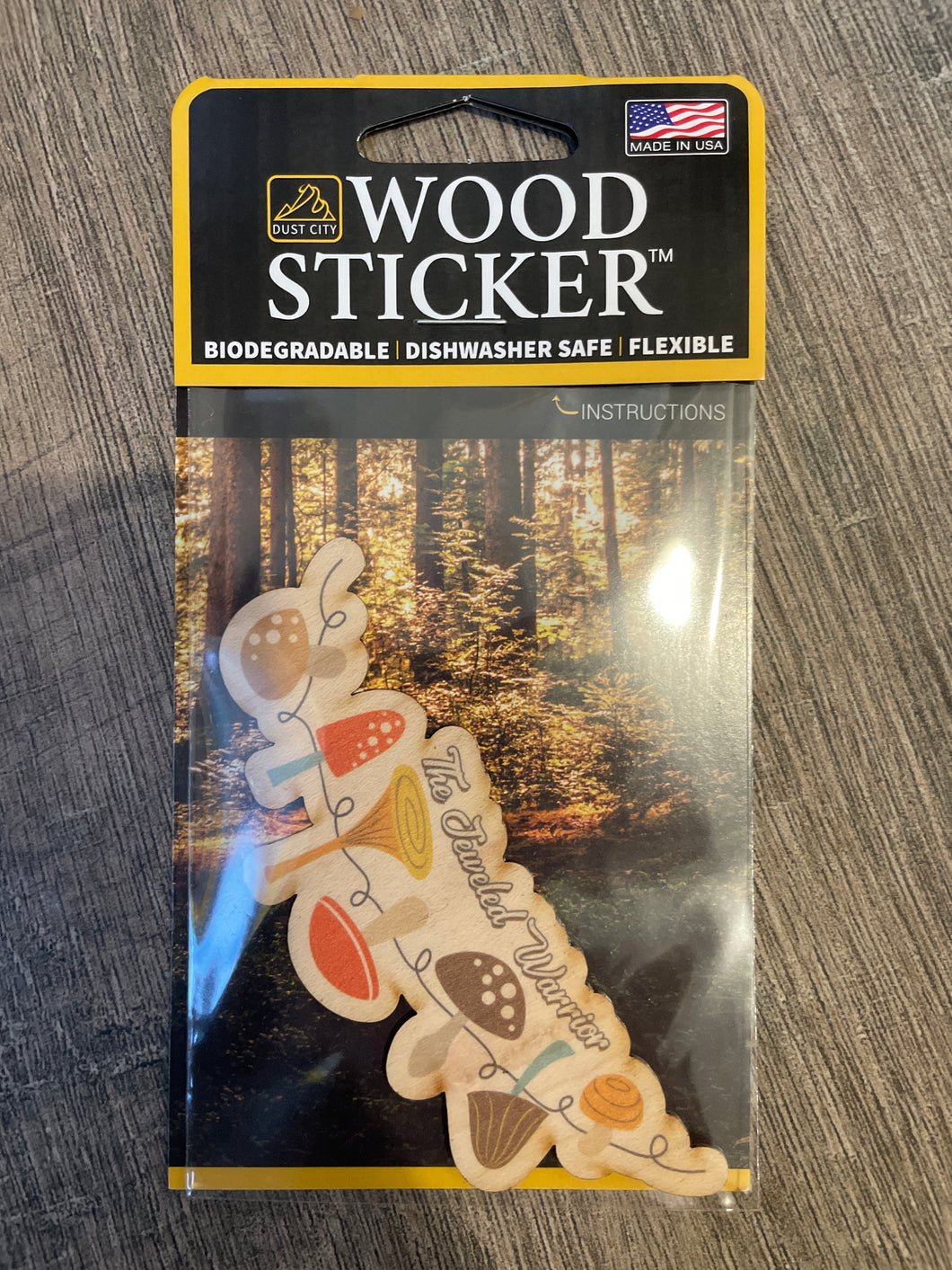 Wood Sticker - String of Mushrooms