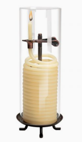 80 Hour Candle with Glass Cylinder, beeswax, cotton wick