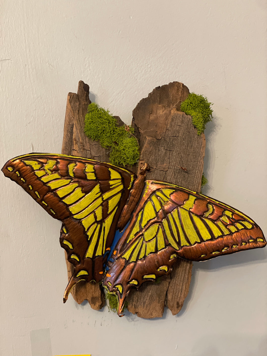 Hand Tooled and Painted Swallowtail Butterfly