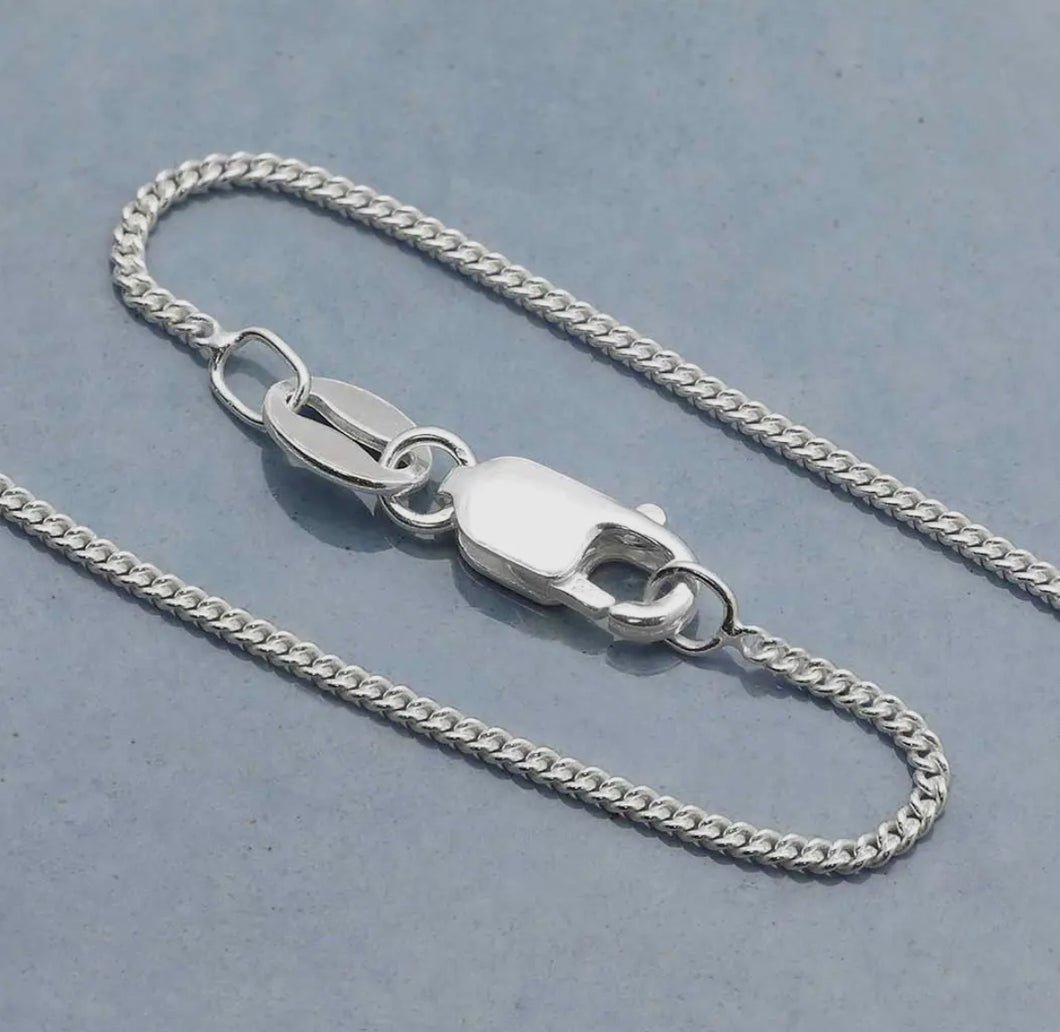 Silver Curb Chain 16 Inch