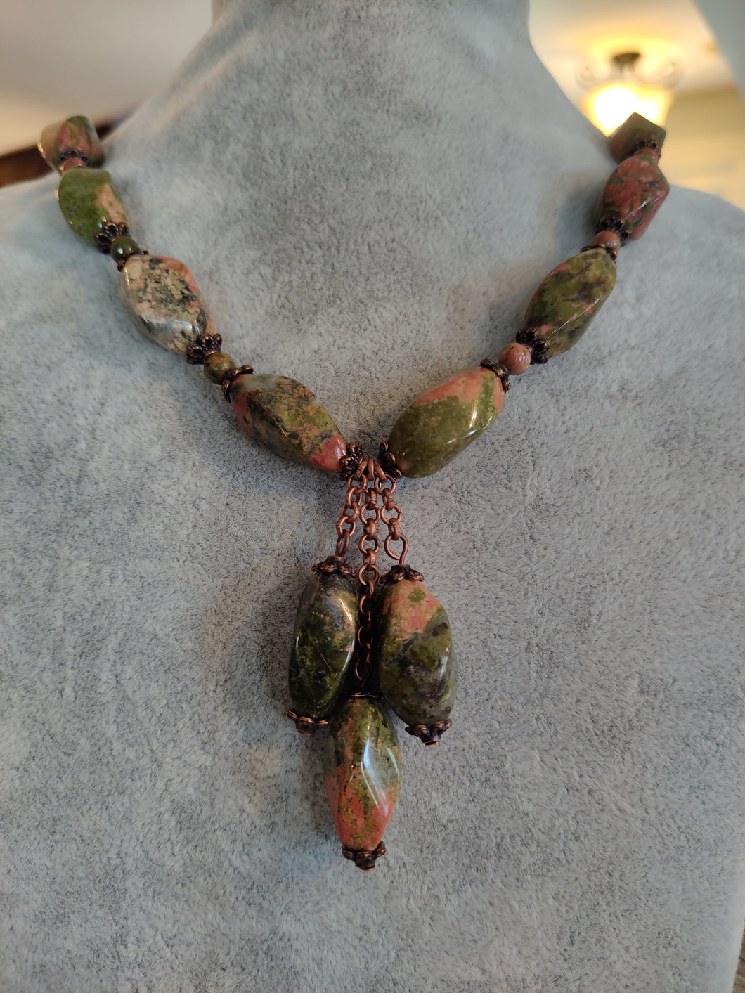 Unakite Dangle Necklace