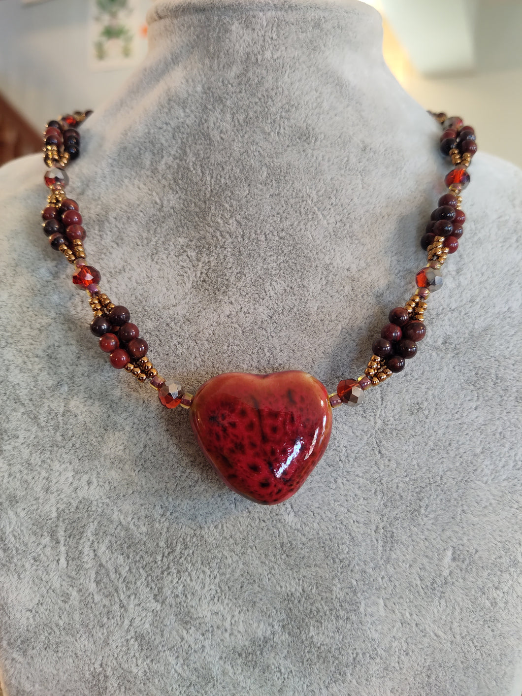 Red Ceramic Heart Necklace