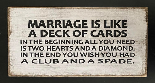 Marriage is like a Deck of Cards Dudleys Cottage and Gifts