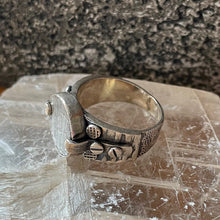 Load image into Gallery viewer, Gibeon Meteorite/Damascus Steel Industrial Ring, sterling silver, statement ring, statement jewelry
