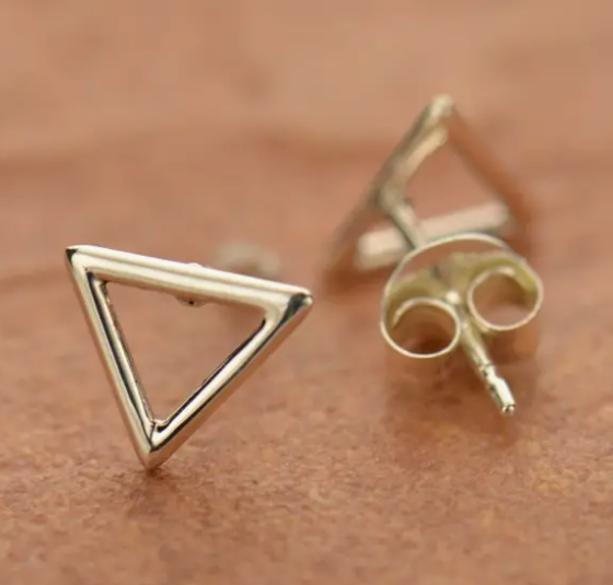 Openwork Triangle Post Earrings 7x9mm / Sterling Silver