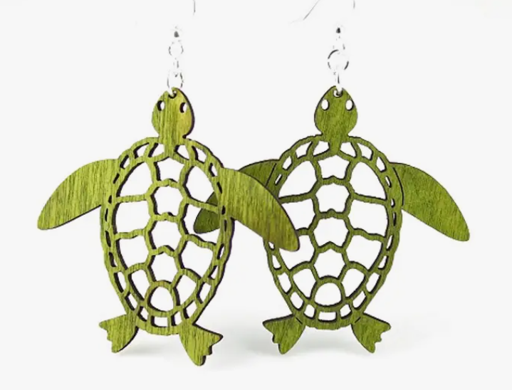 SeaTurtleEarringsGreenTree