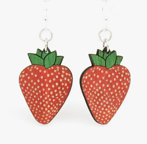 Strawberry Earrings Green Tree