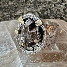 Load image into Gallery viewer, Time Traveler Ring - Meteorite, statement ring, statement jewelry, 18kgold, sterling silver
