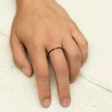 Load image into Gallery viewer, Black Sterling Silver Ring with 3 Bronze Granulations
