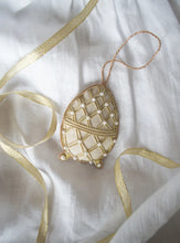 Load image into Gallery viewer, Handmade Easter Egg Irish Linen Spring Holiday Ornament  Natural Oatmeal
