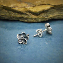 Load image into Gallery viewer, Sterling Silver Plumeria Post Earrings 8x8mm
