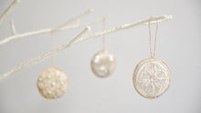 Load image into Gallery viewer, Handmade Celtic Trinity Knot Irish Linen Holiday Ornament
