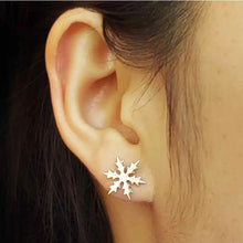 Load image into Gallery viewer, Sterling Silver Snowflake Post Earrings 11mm
