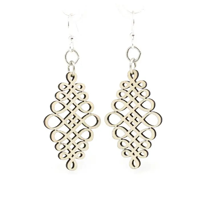 Calligraphy Dangle Earrings  Gray