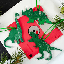 Load image into Gallery viewer, Circuit Board Ornaments - Dinosaur Mixed Shapes
