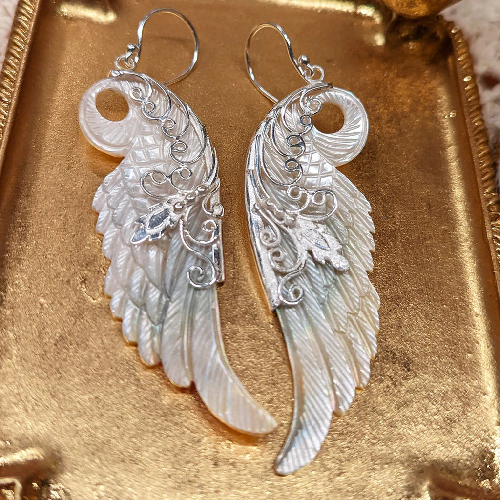 Ethereal Pearl Wings - Shell in Silver