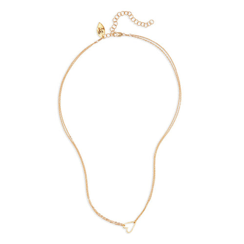 Heart Necklace , Laura Elizabeth, gold, brass