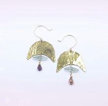 Load image into Gallery viewer, Umba Sapphire Crescent Moon Earrings
