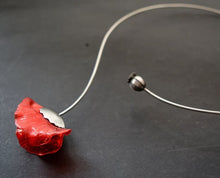 Load image into Gallery viewer, Poppy Necklace , plastic, Handmade, stainless steel
